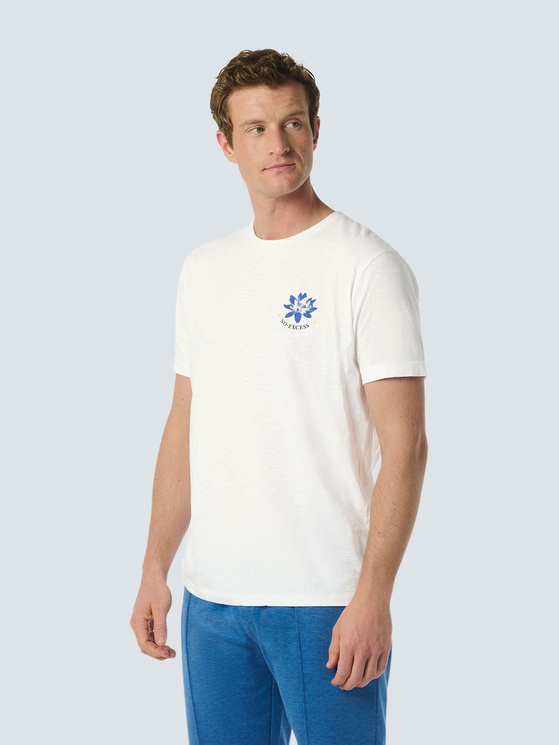 T-shirt with Lotus Flower Design - Comfort and Elegant Style | White