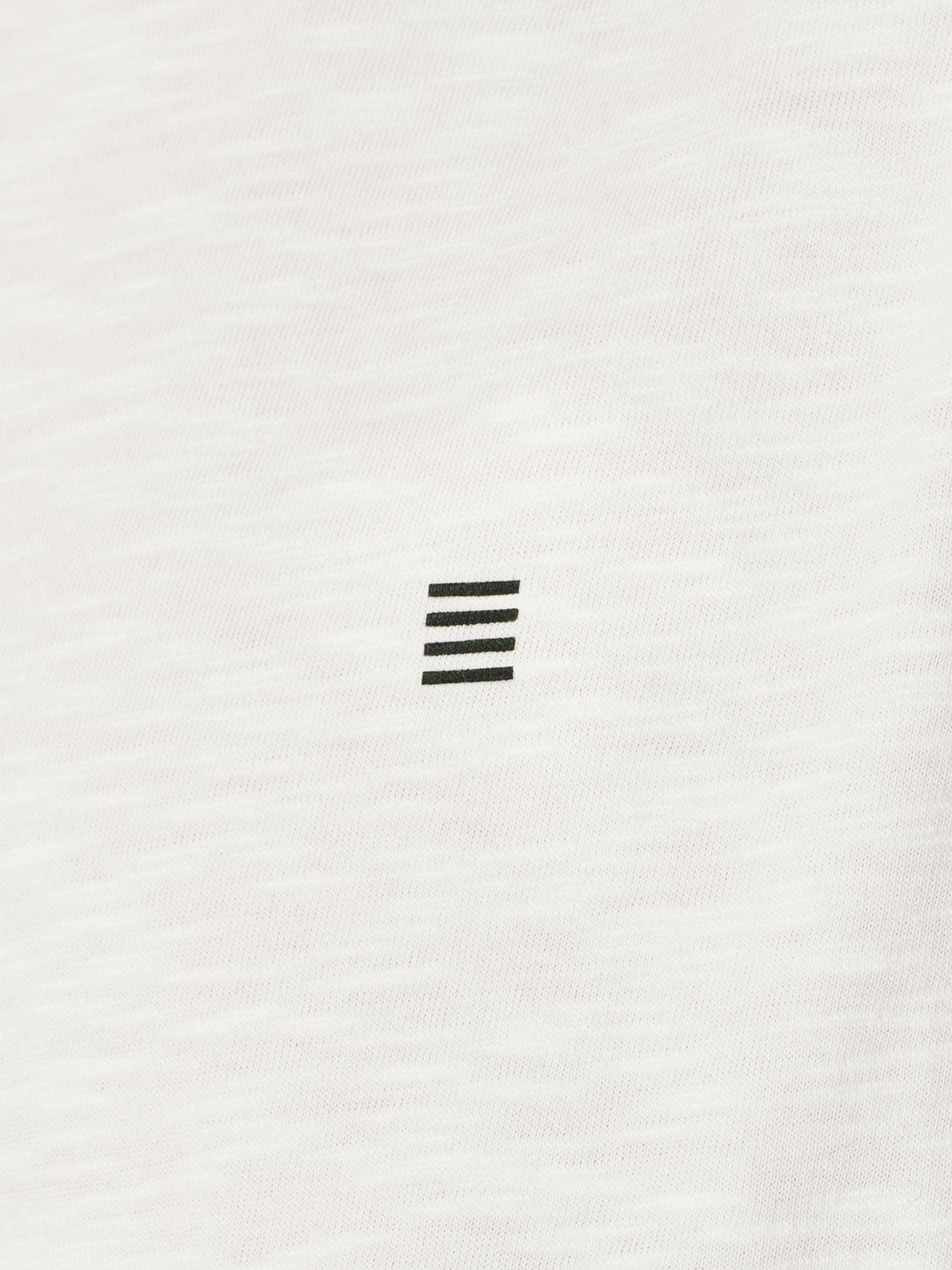 Round Neck T-Shirt with Rolled Sleeve Cuffs and Subtle Logo Print | White