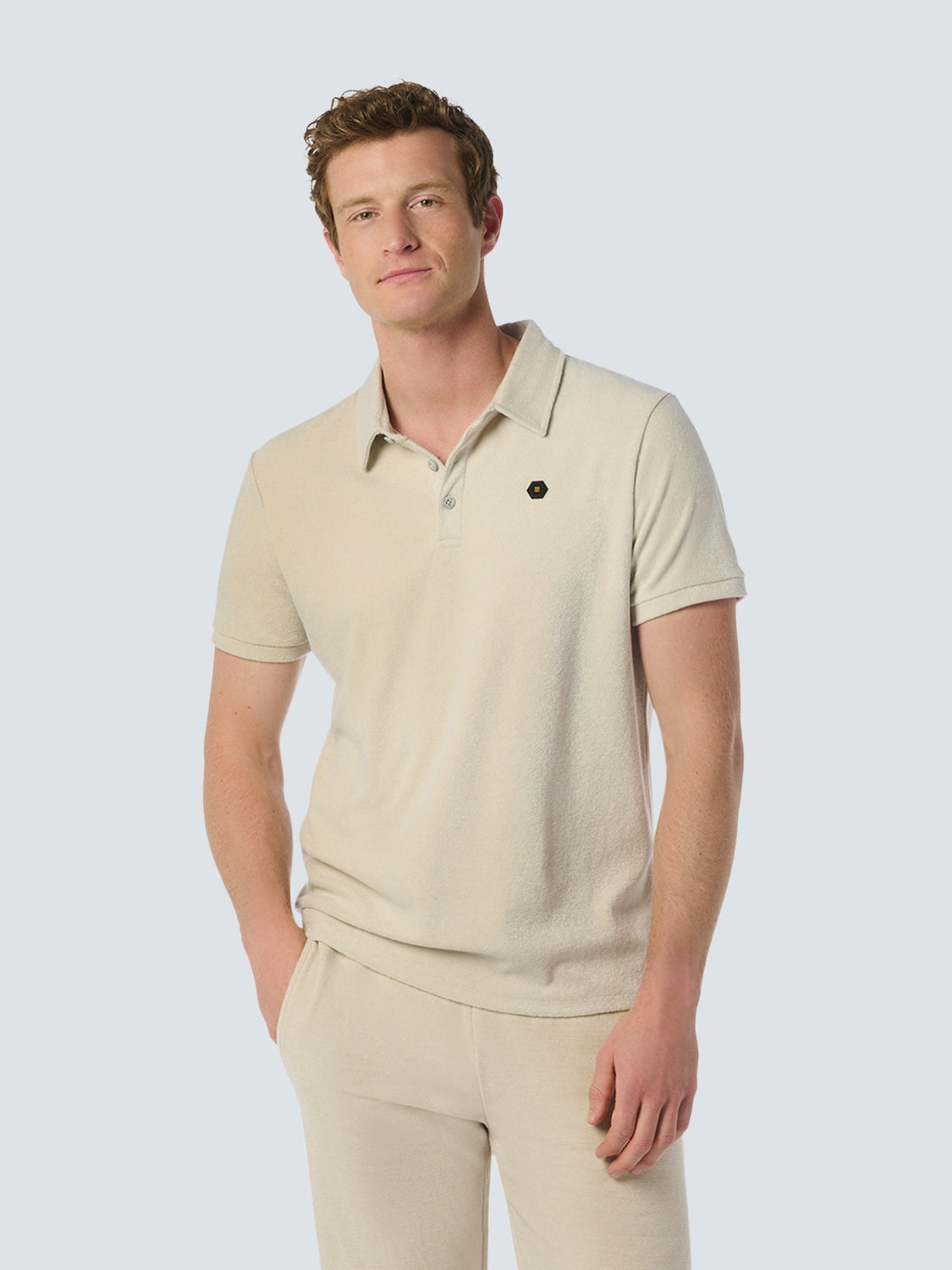 Neutral Men's Polo in Soft Terry Cloth | Cement