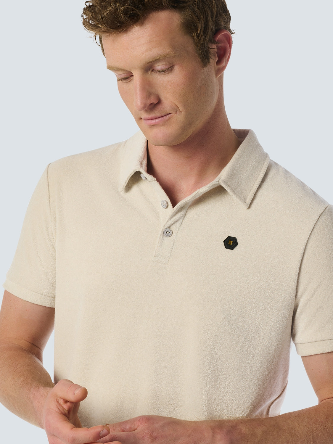 Neutral Men's Polo in Soft Terry Cloth | Cement