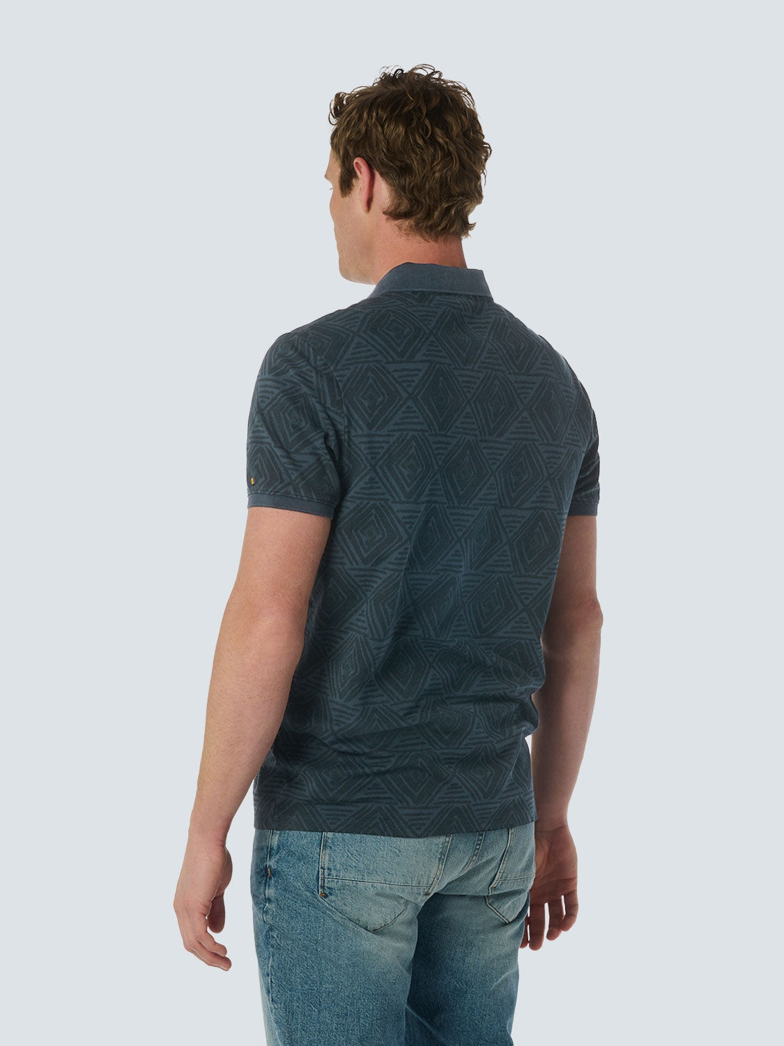 Artistic Checkered Print Men's Polo | Night