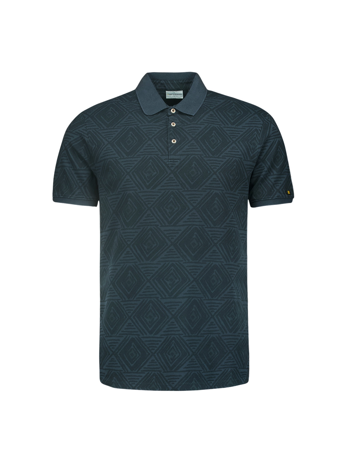 Artistic Checkered Print Men's Polo | Night
