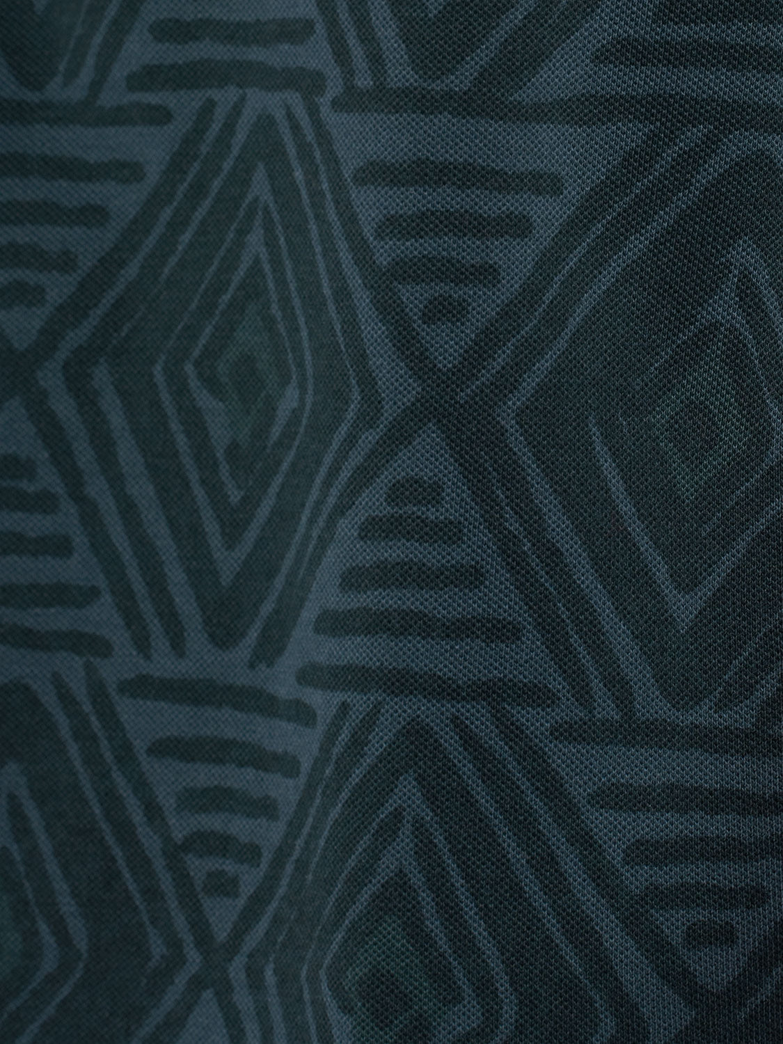 Artistic Checkered Print Men's Polo | Night