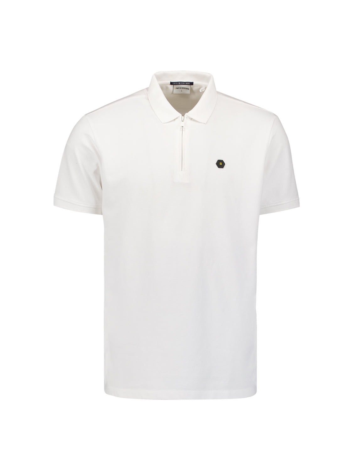 Sleek Polo Shirt with Stretch and Minimalist Design | White