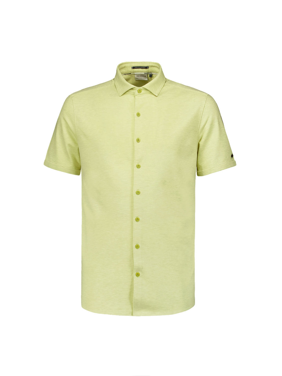 Jersey Shirt with Melange Texture - Timeless Style for Every Occasion | Lime