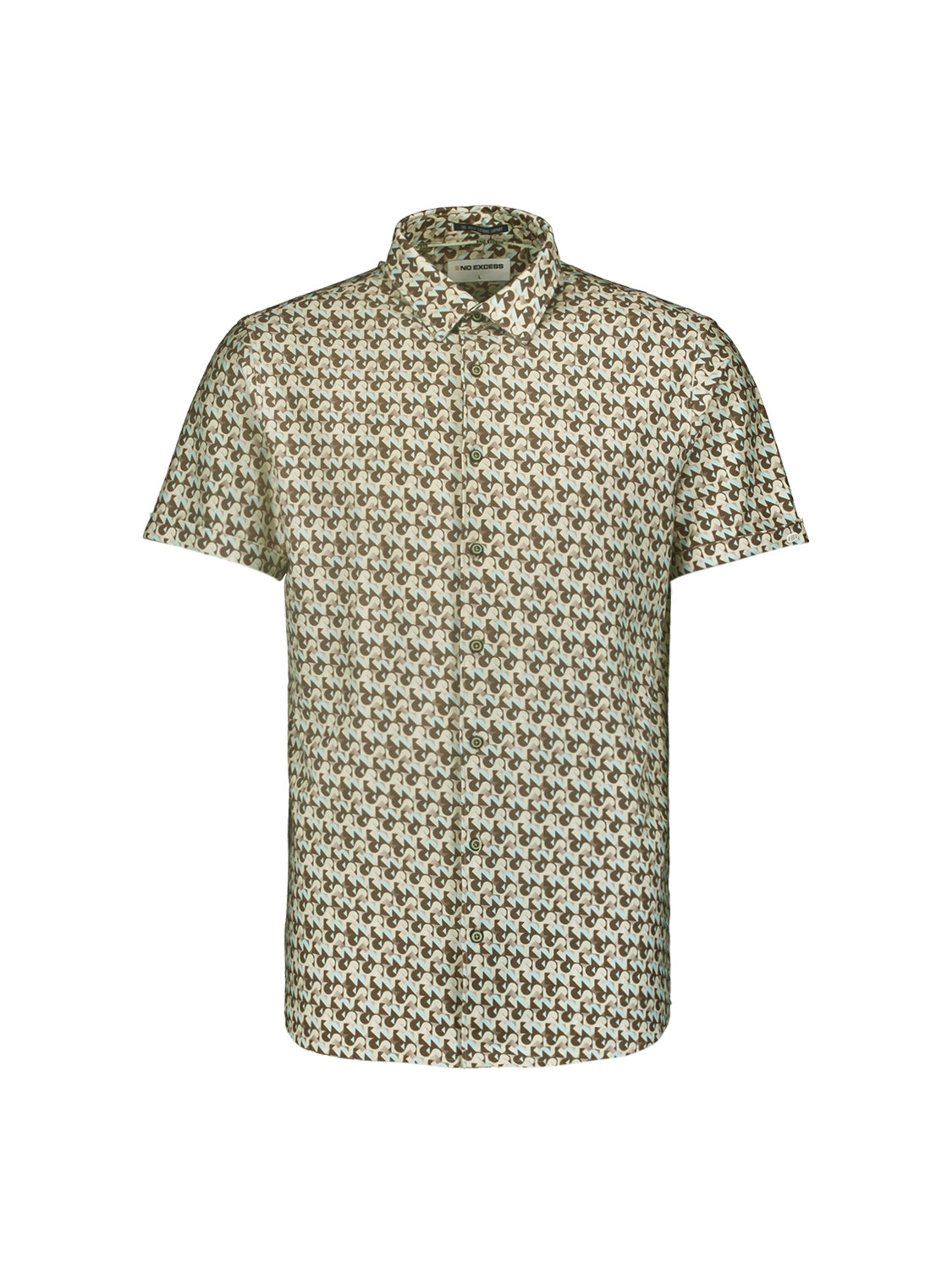 Short Sleeve Shirt with Graphic Pattern for Summery Looks | Brown