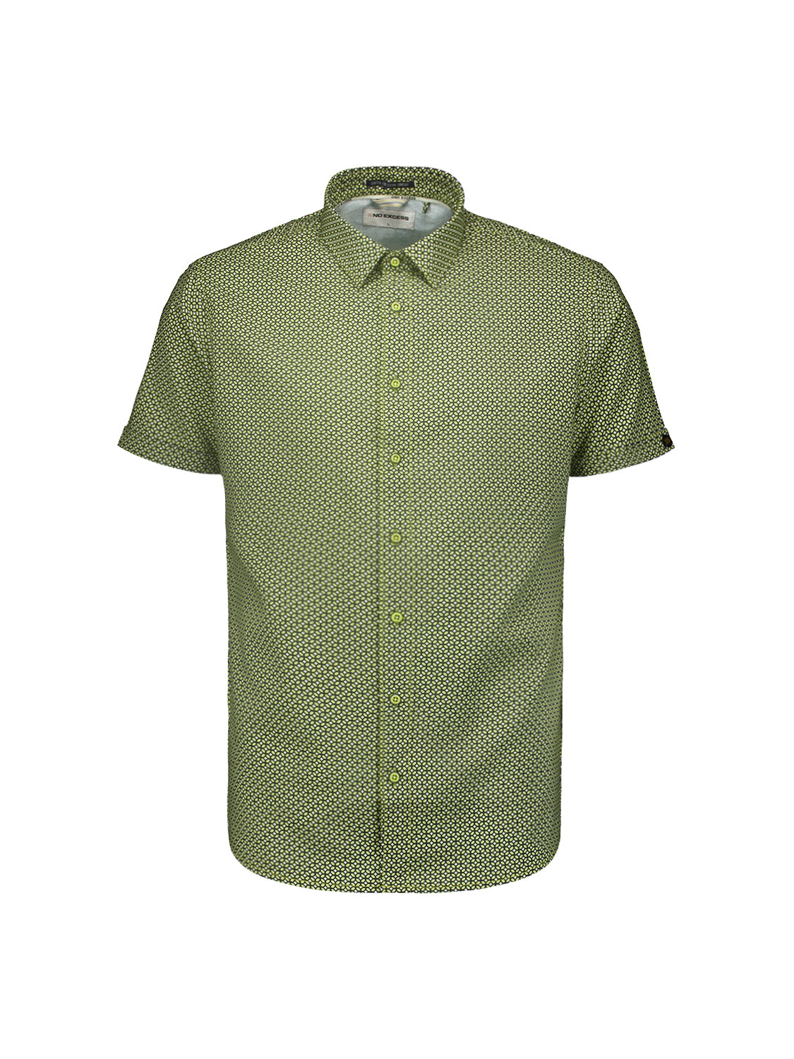 Stylish Shirt with All-Over Pattern and Short Sleeves | Lime