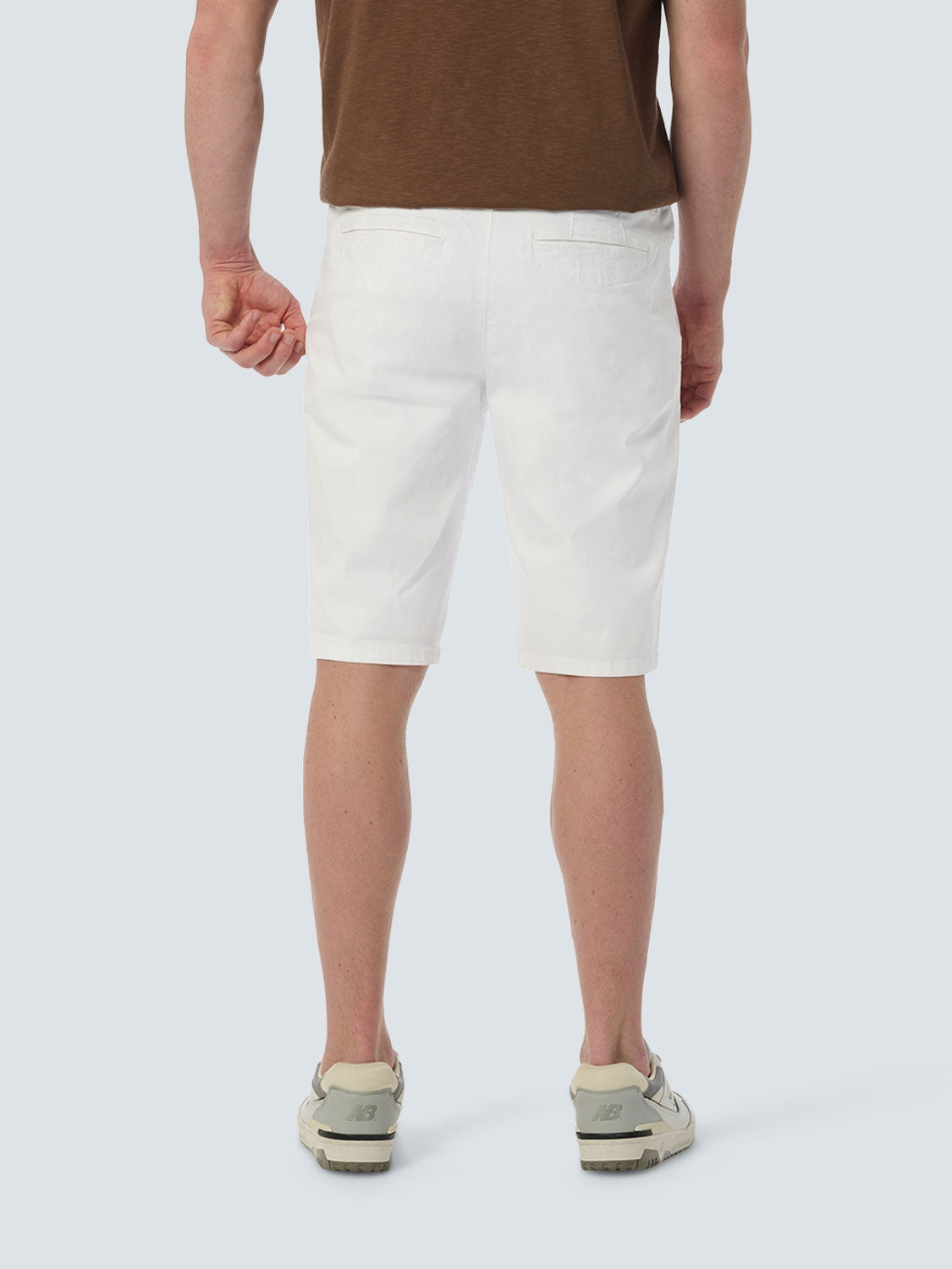 Comfortable Cotton Blend Short with Stretch and Zipper Closure | White