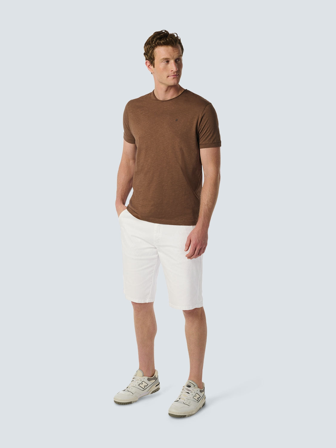 Comfortable Cotton Blend Short with Stretch and Zipper Closure | White
