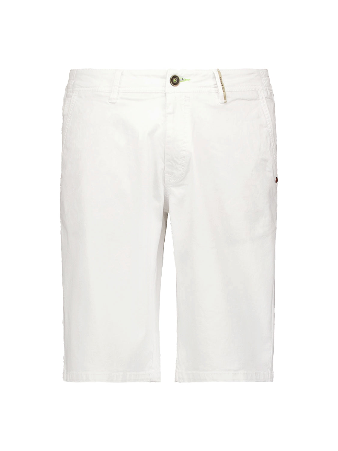 Comfortable Cotton Blend Short with Stretch and Zipper Closure | White