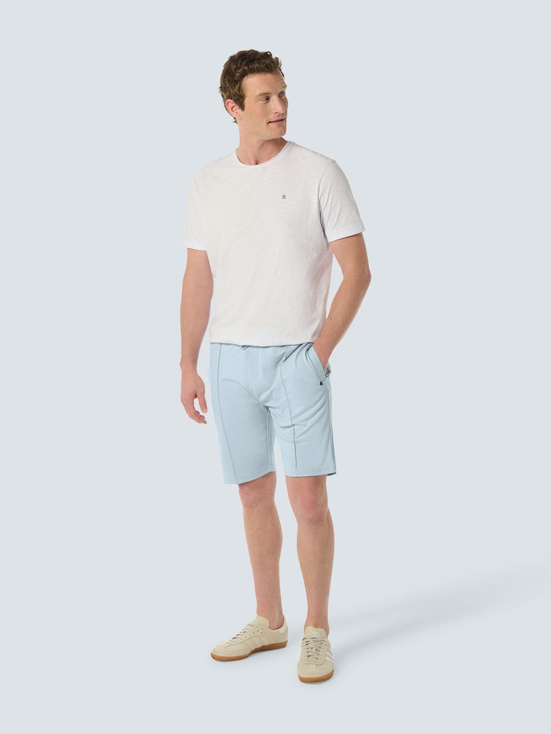 Relaxed Jersey Short with Elastic Waistband and Drawstring | Sky