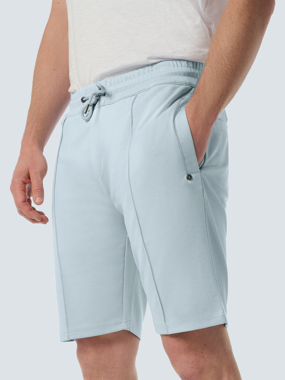 Relaxed Jersey Short with Elastic Waistband and Drawstring | Sky