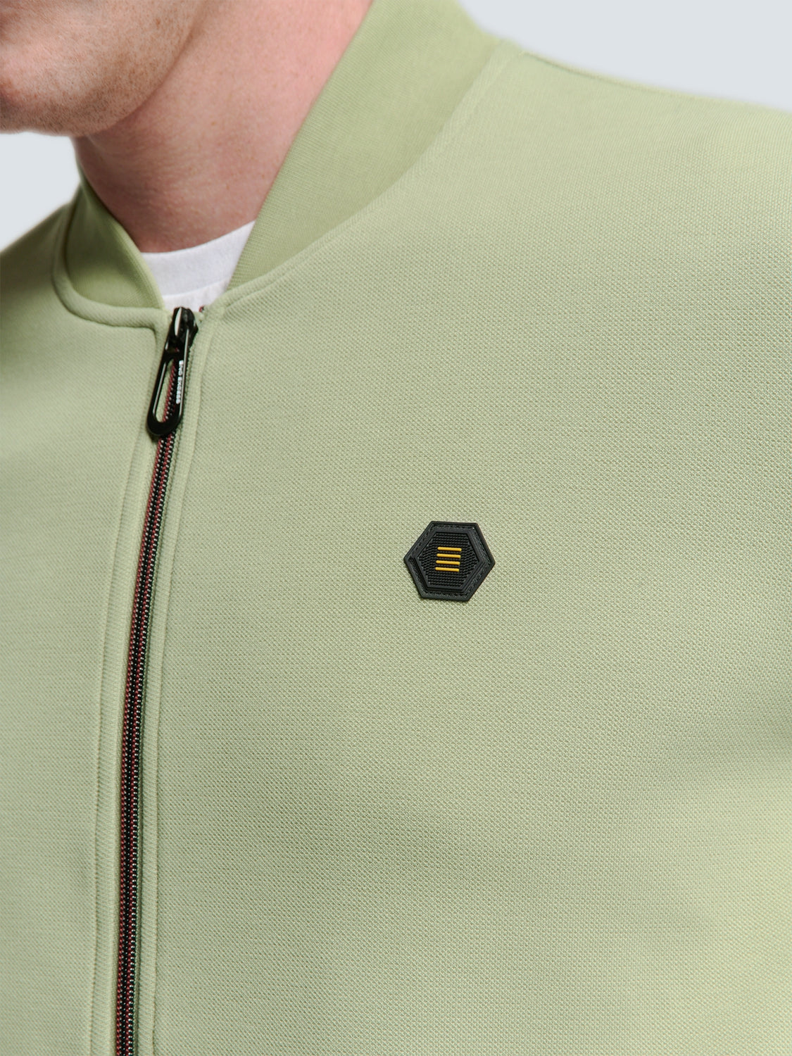 Stylish Vest with Bomber Collar and Piqué Material | Smoke
