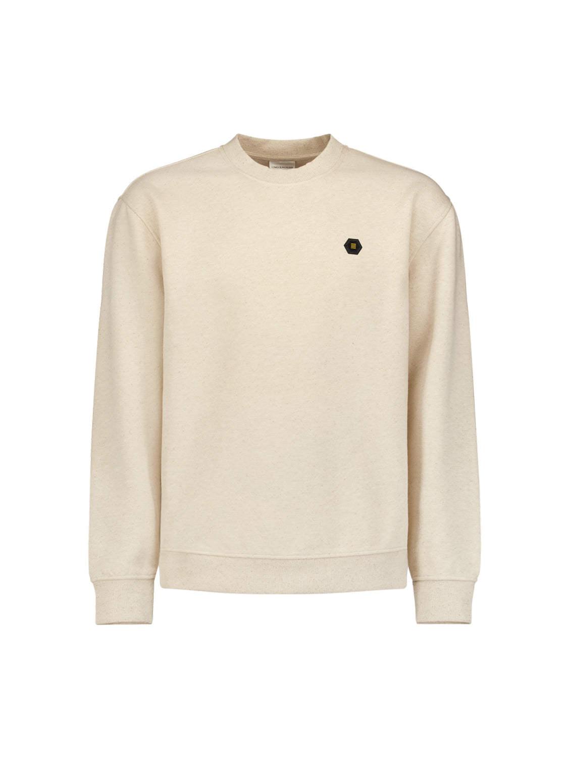Mottled Sweater with Rubber Logo Patch | Cement