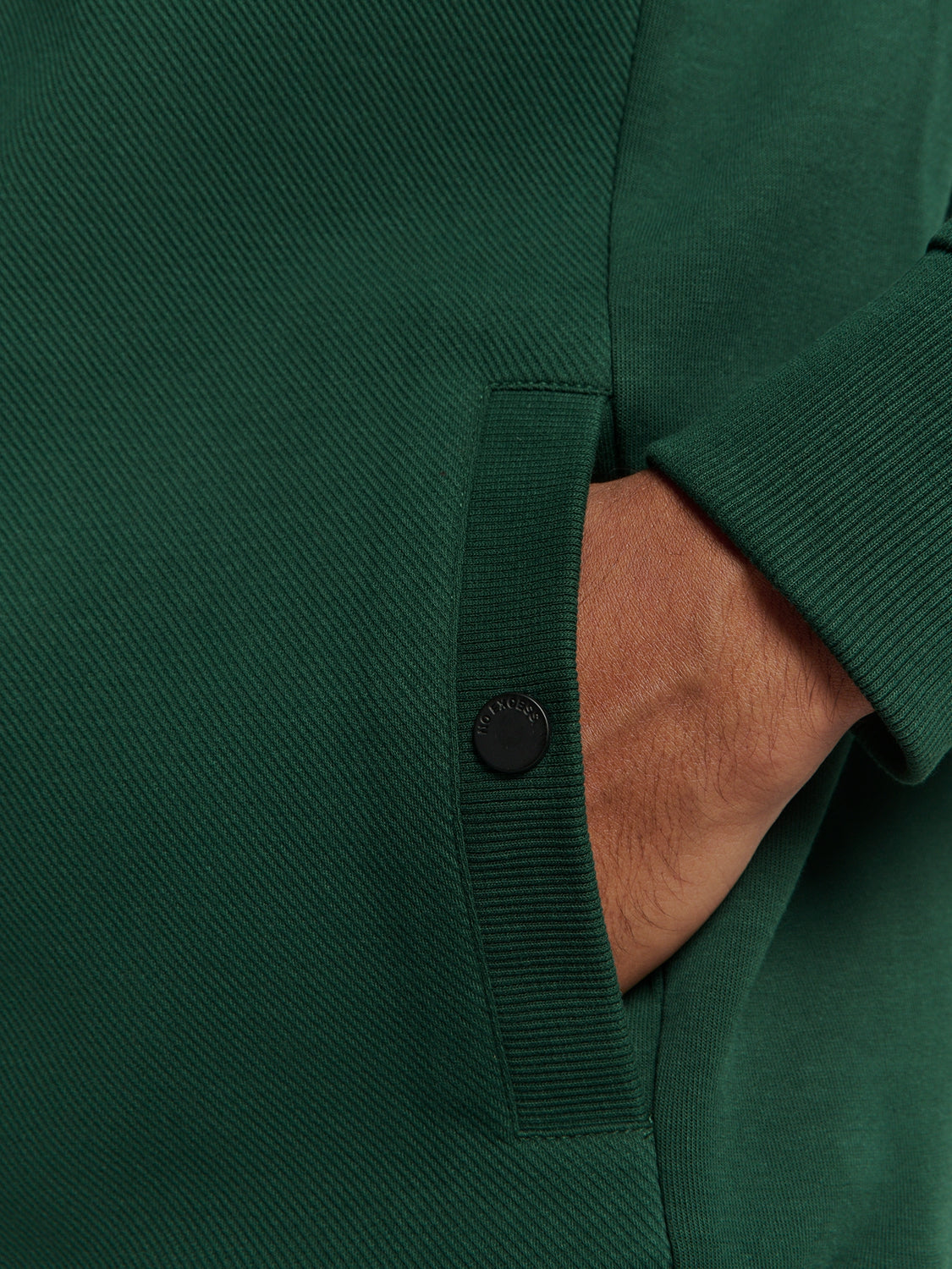 Vest with Twill Jacquard and Zipper | Dark Green