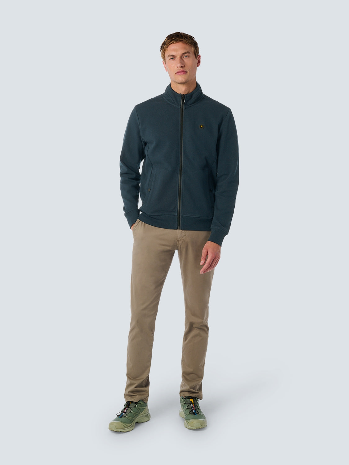 Vest with Twill Jacquard and Zipper | Night