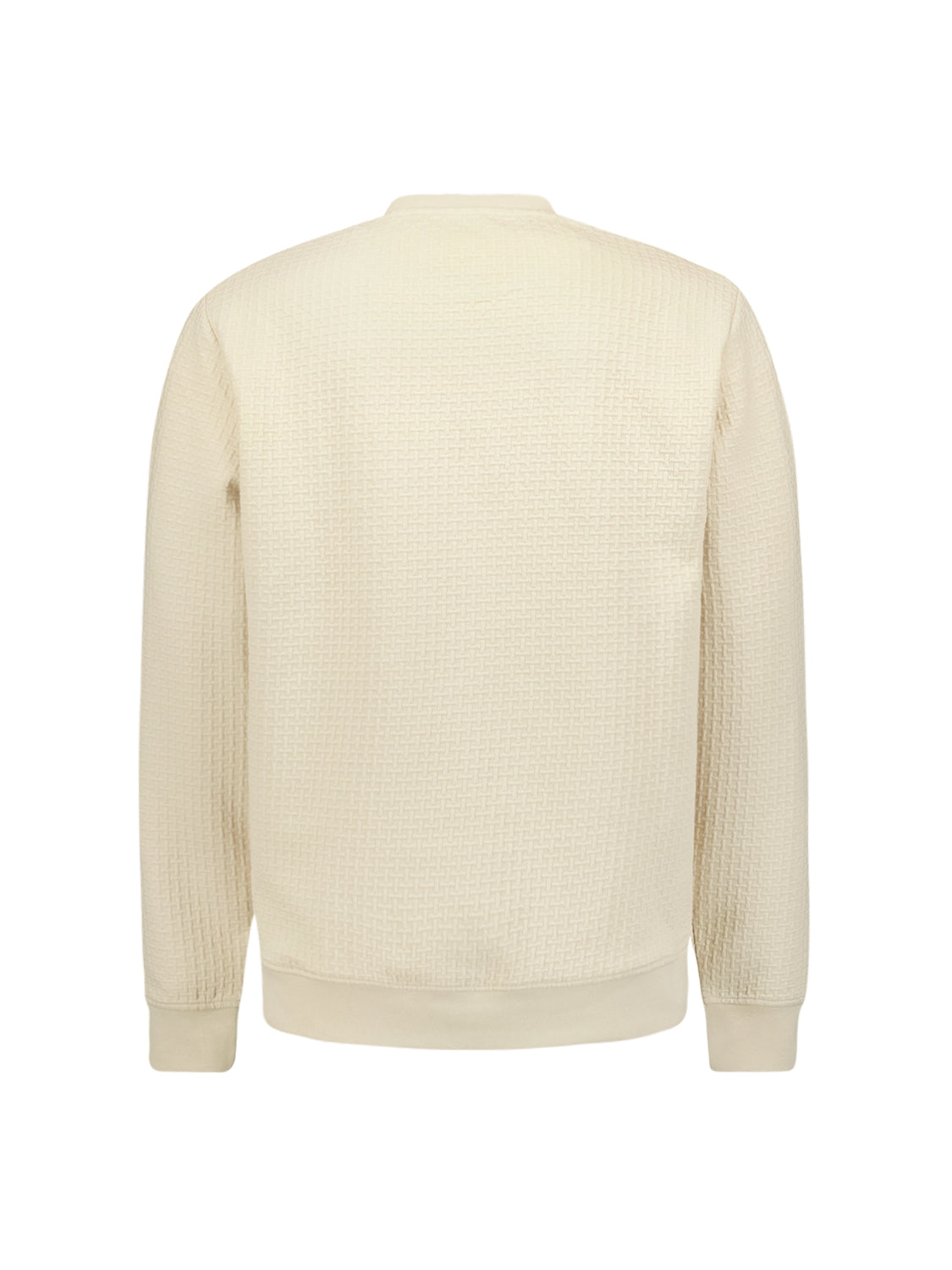 Sweater with Crew Neck and Jacquard Pattern: Comfort and Style in One | Cement