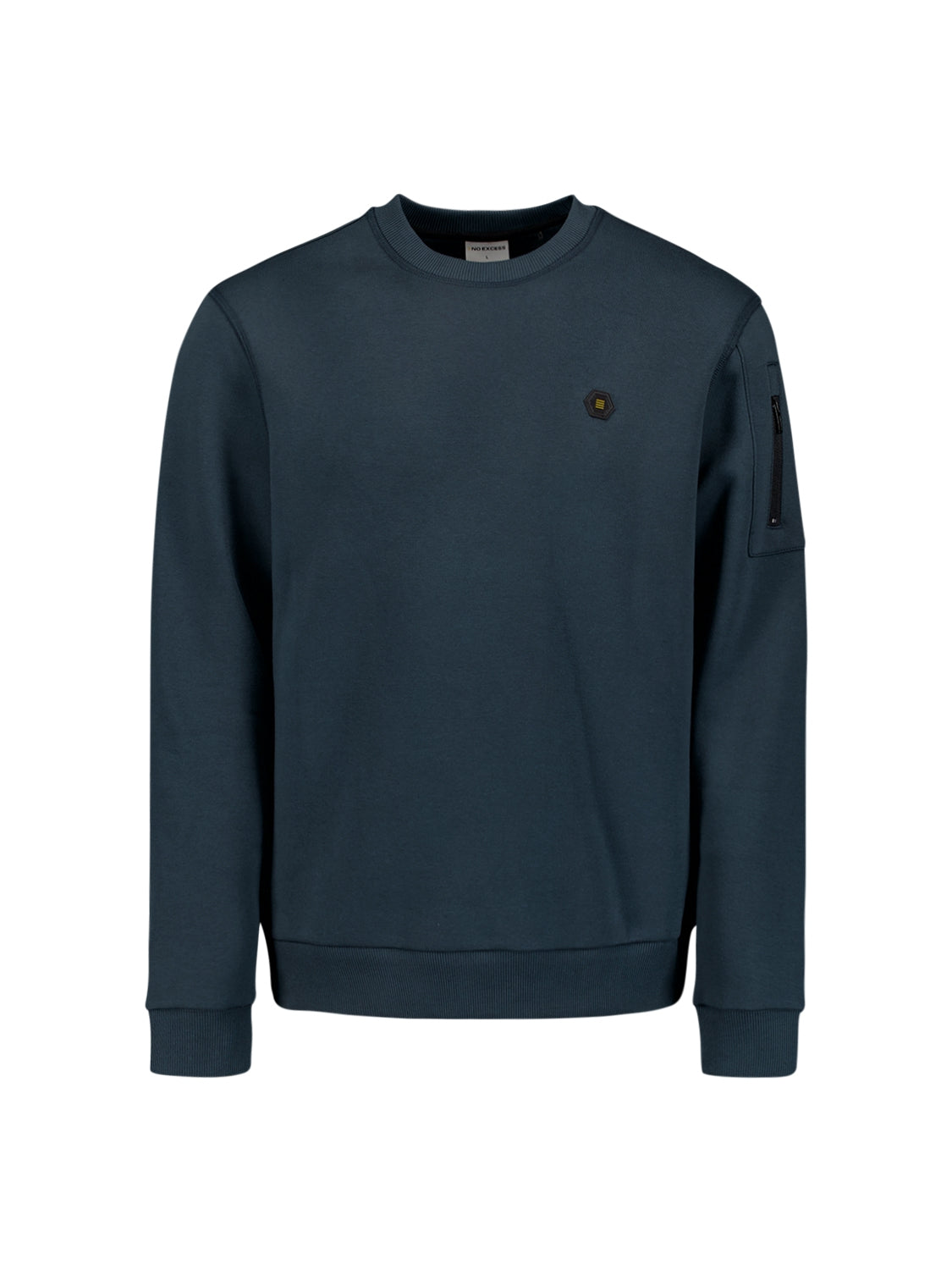 Sweater with Rubber Logo Patch and Zippered Arm Pocket | Night