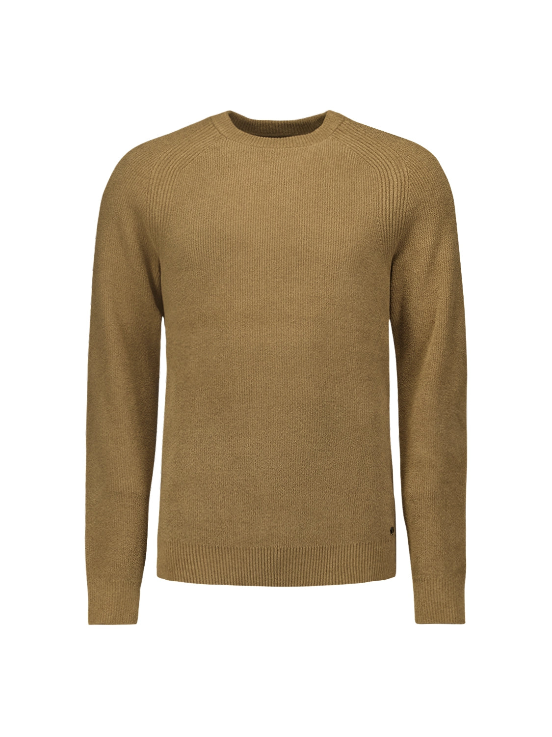 Round Neck Pullover: Rib Knit Structure and Super Soft Touch | Khaki