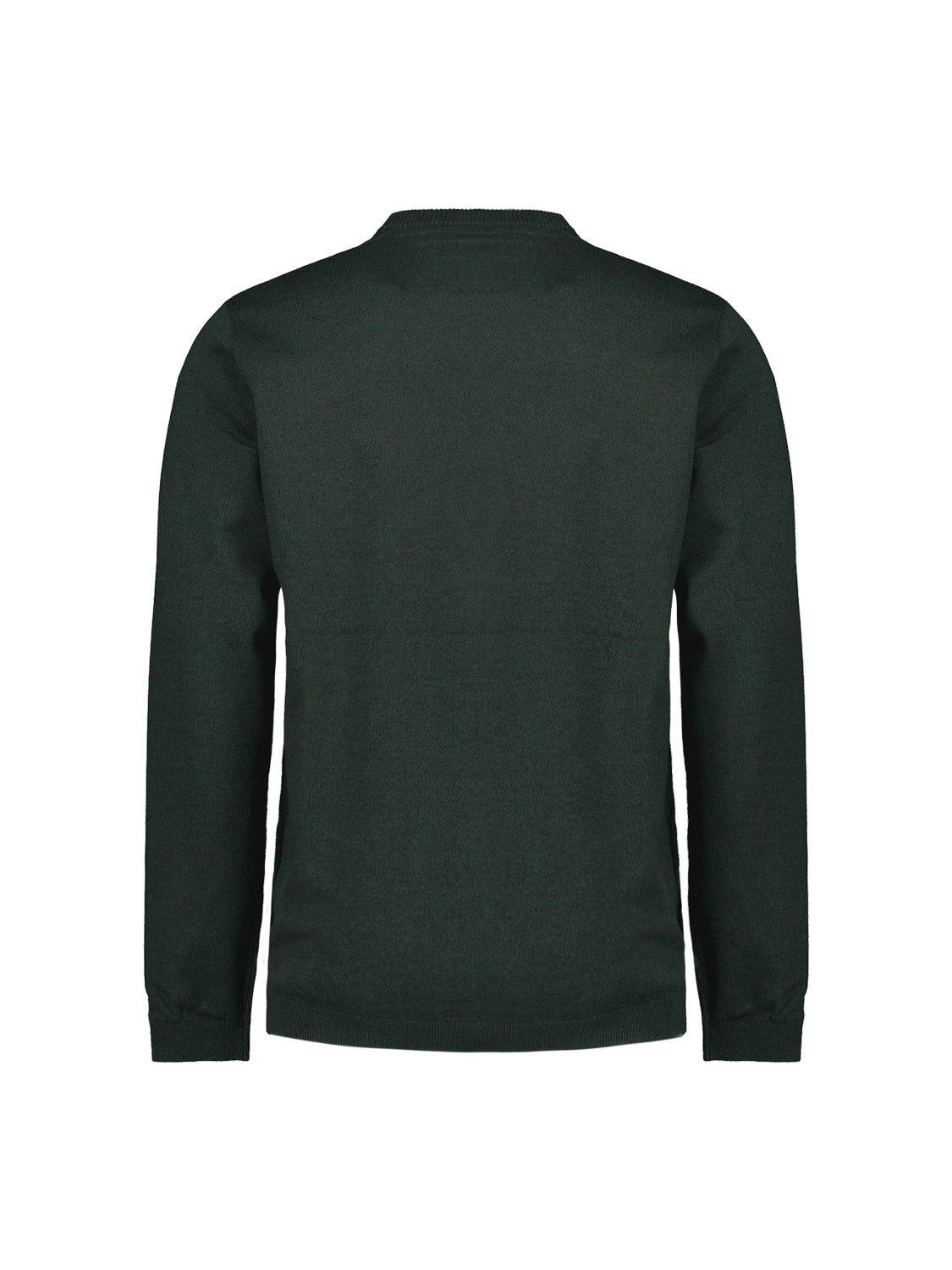 Round Neck Pullover: Two-Tone Melange and Comfortable Fit | Dark Green