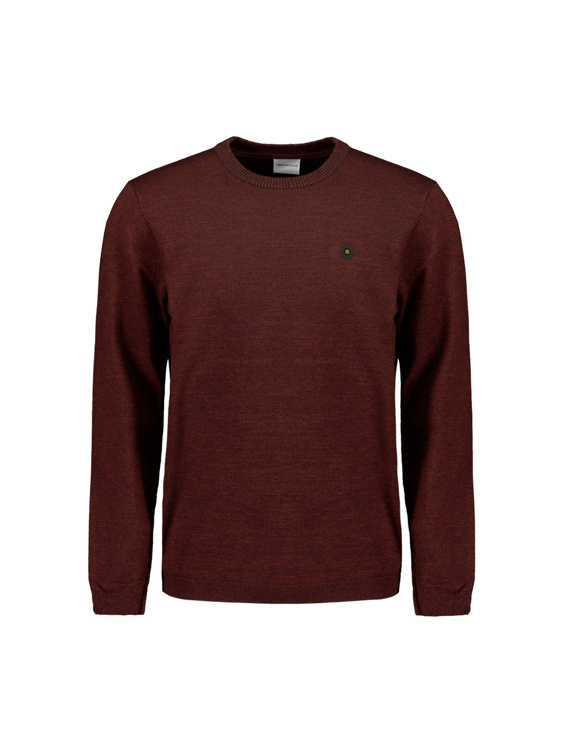 Round Neck Pullover: Two-Tone Melange and Comfortable Fit | Rusty