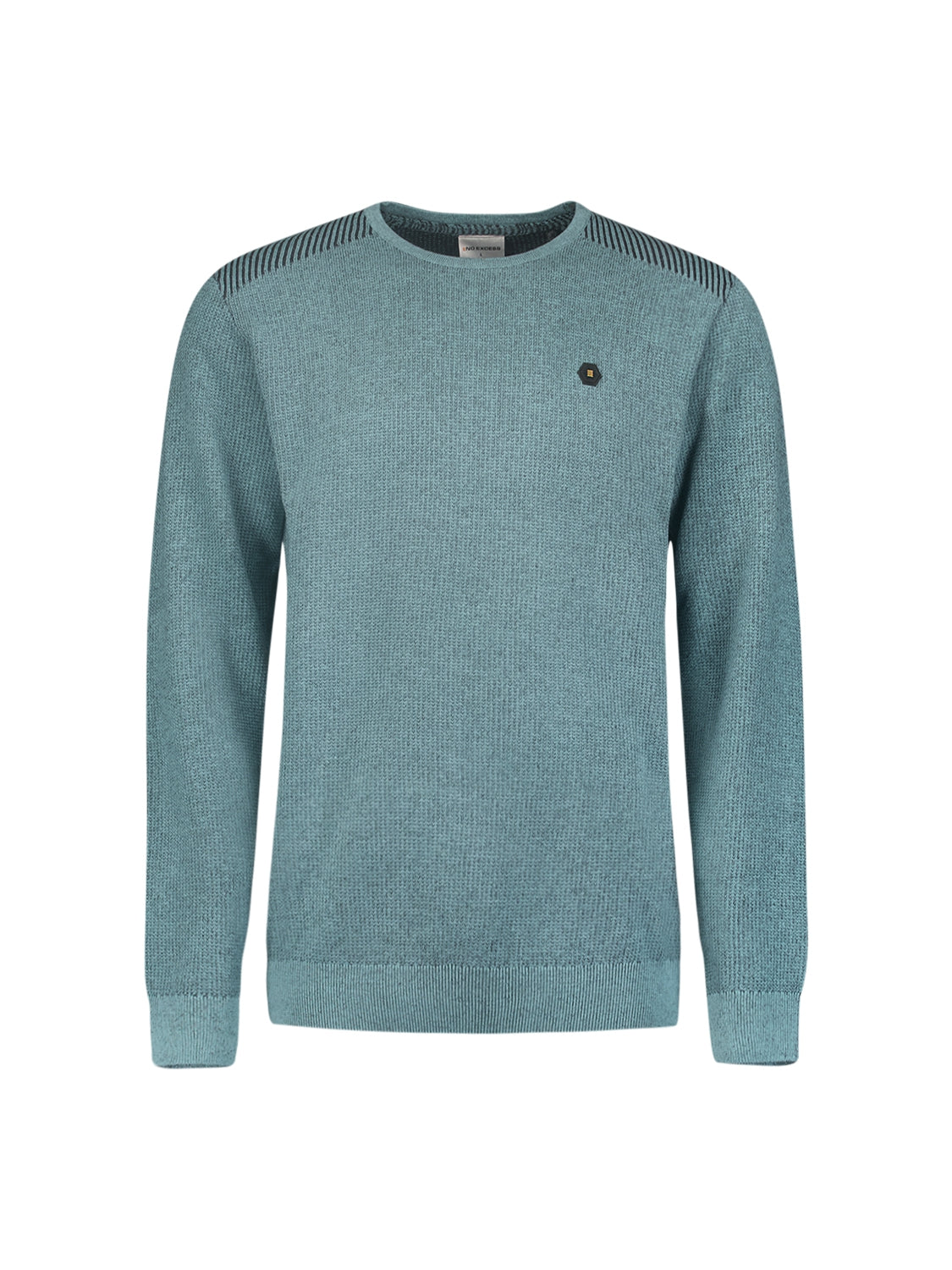 Round Neck Pullover with Refined Two-Tone Jacquard | Cloud