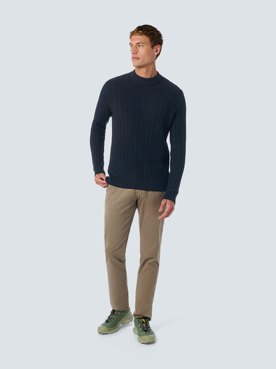 Round Neck Pullover with Cable Jacquard: Luxury and Style for Every Occasion | Night