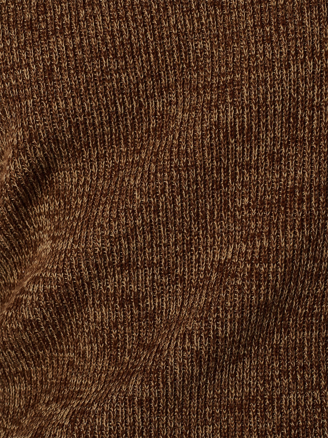 Round Neck Sweater with Tri-Color Rib Pattern: Stylish Comfort with a Colorful Twist | Brown