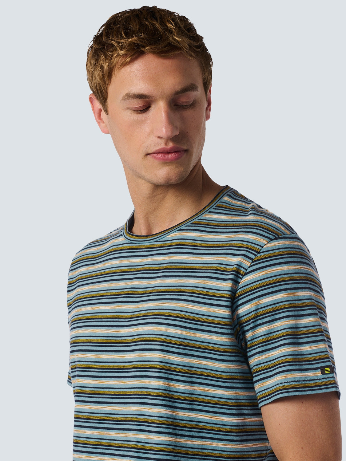 T-shirt with Round Neck and Multicolor Stripes | Cloud