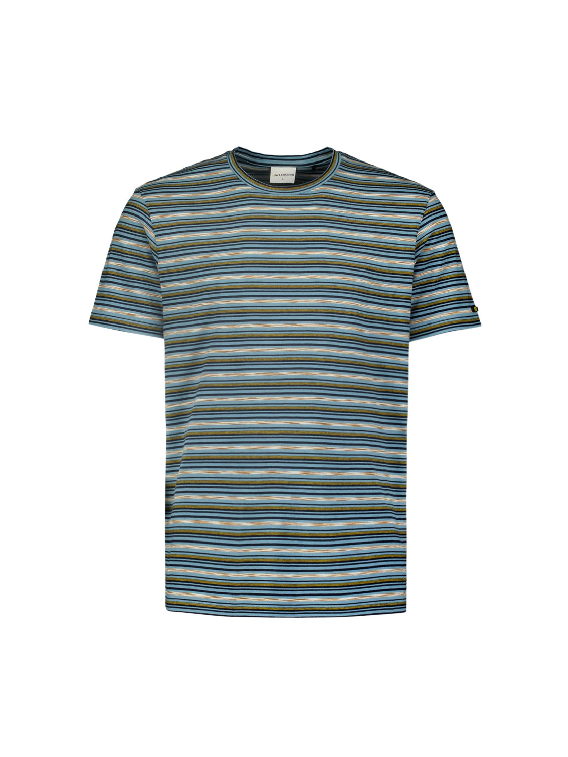 T-shirt with Round Neck and Multicolor Stripes | Cloud