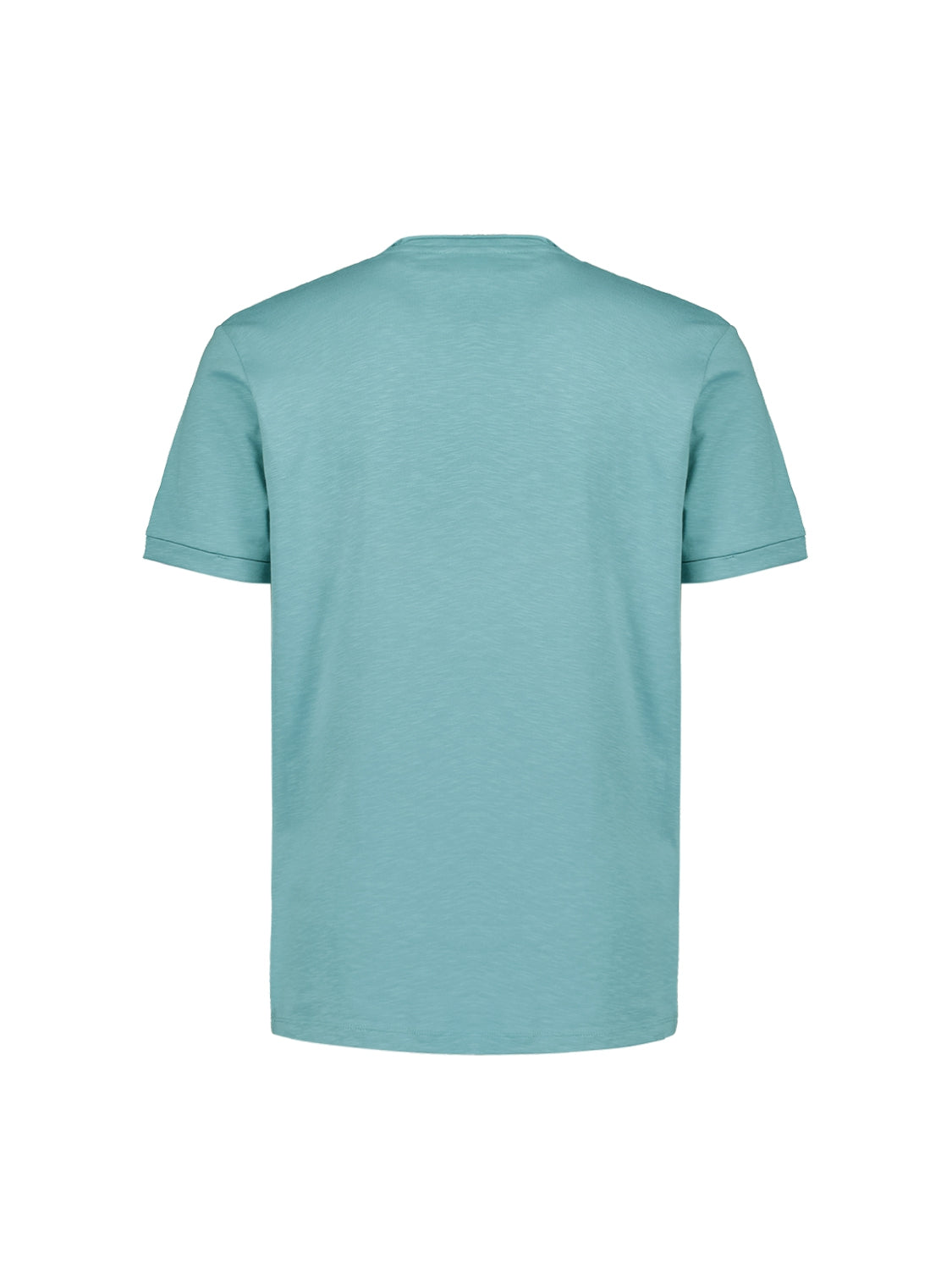 Round Neck T-Shirt with Rolled Sleeve Cuffs and Subtle Logo Print | Cloud