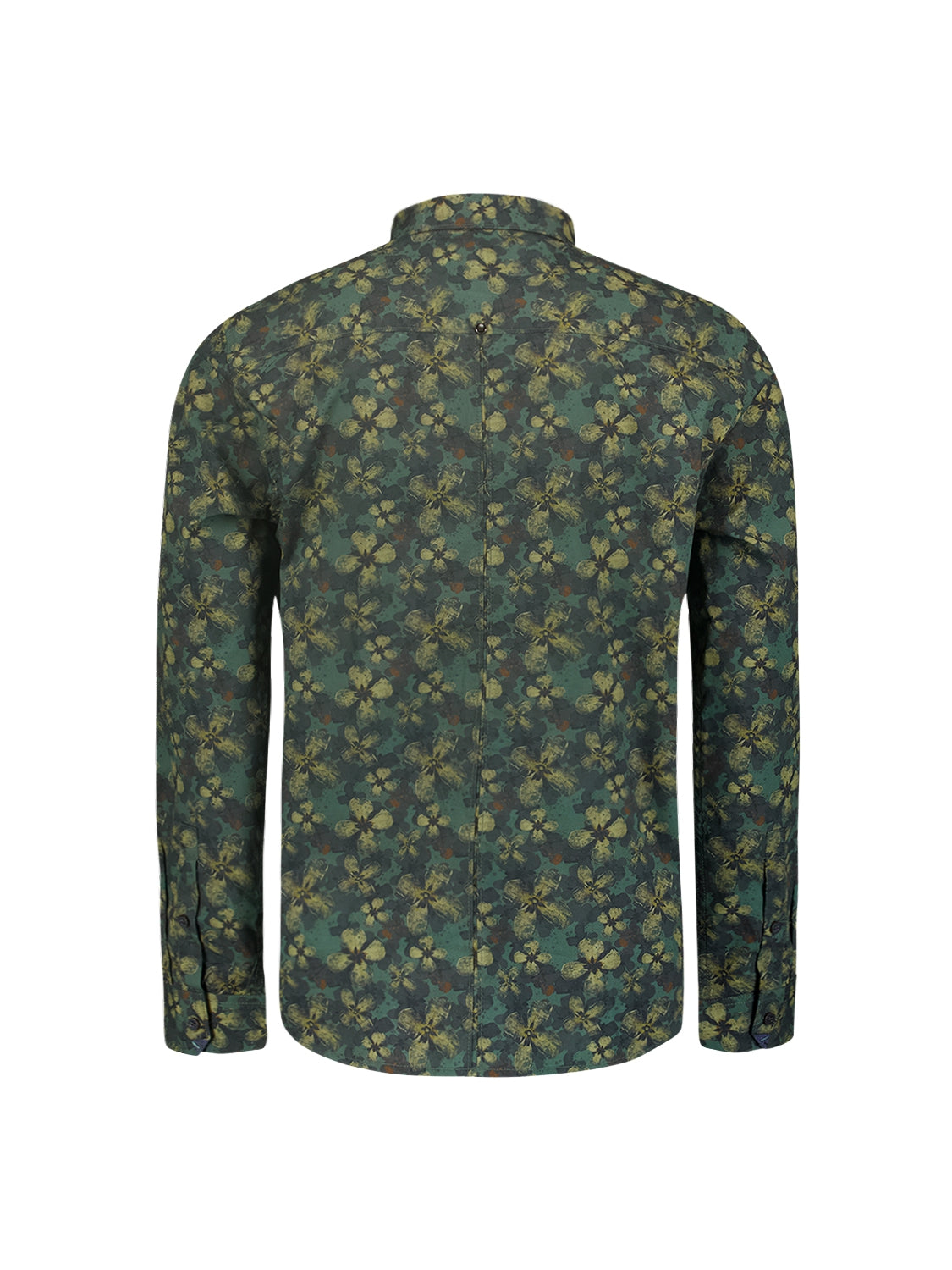 Shirt with Floral Print | Dark Green