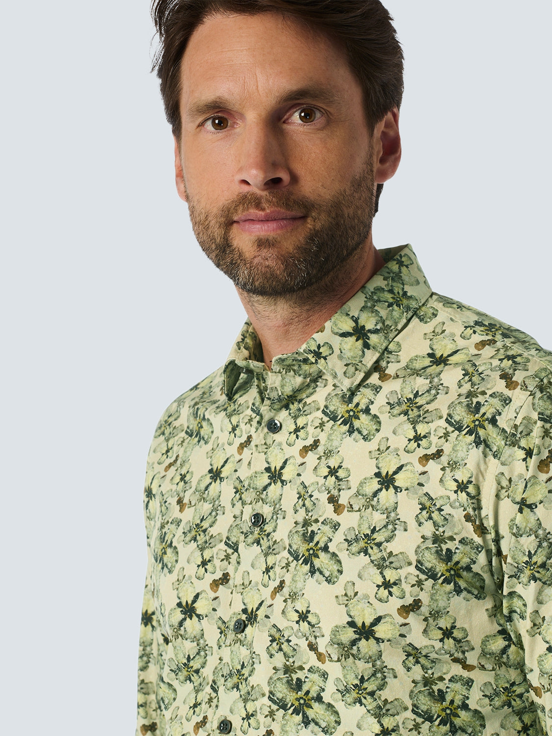 Shirt with Floral Print | Cement