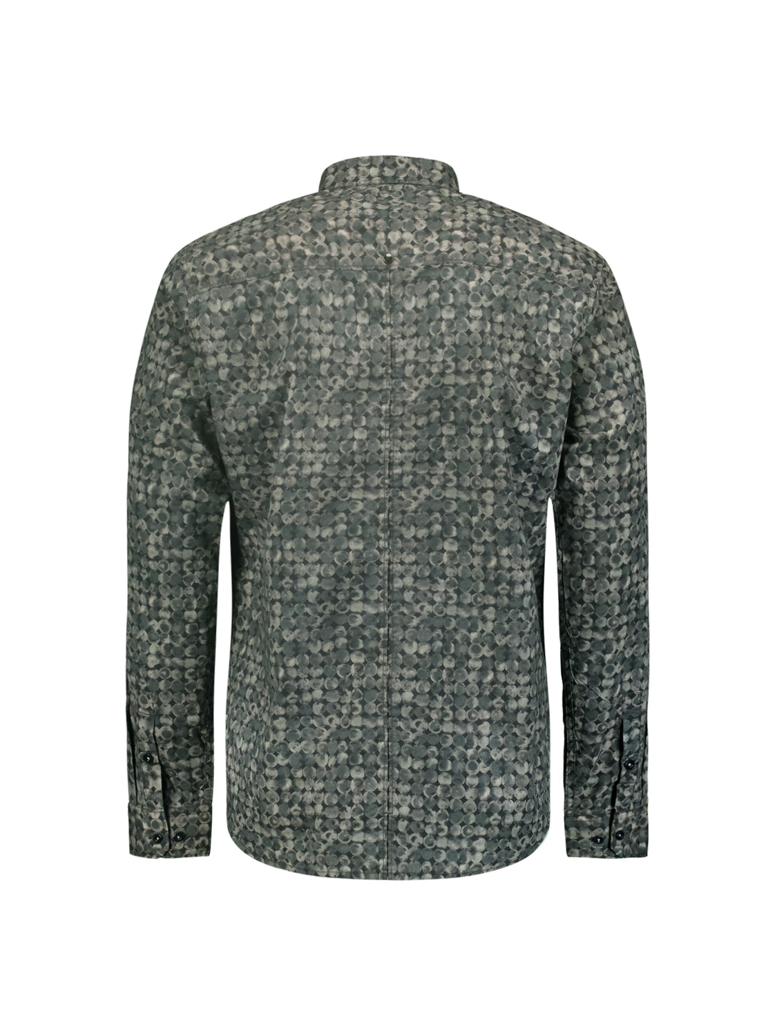 Shirt with All Over Circle Pattern and Stretch: Contemporary Comfort | Dark Green