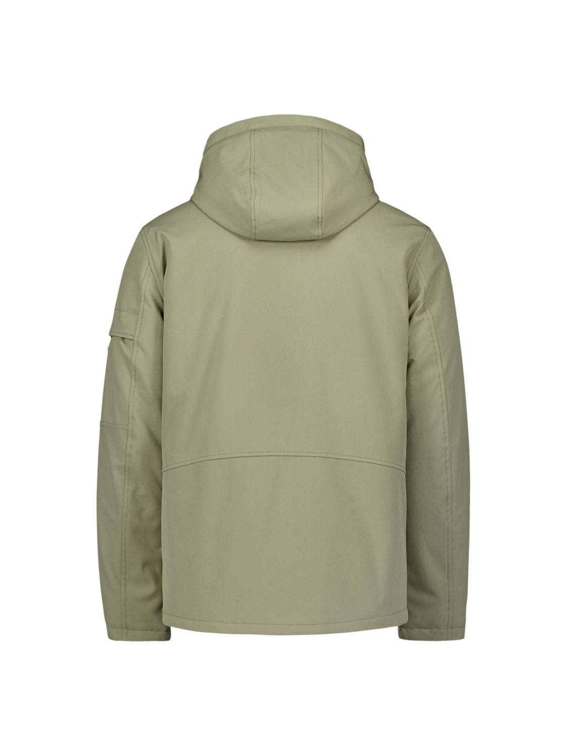 Short Softshell Jacket with Hood, Stretch, and Sleeve Pocket: Functional and Stylish | Smoke