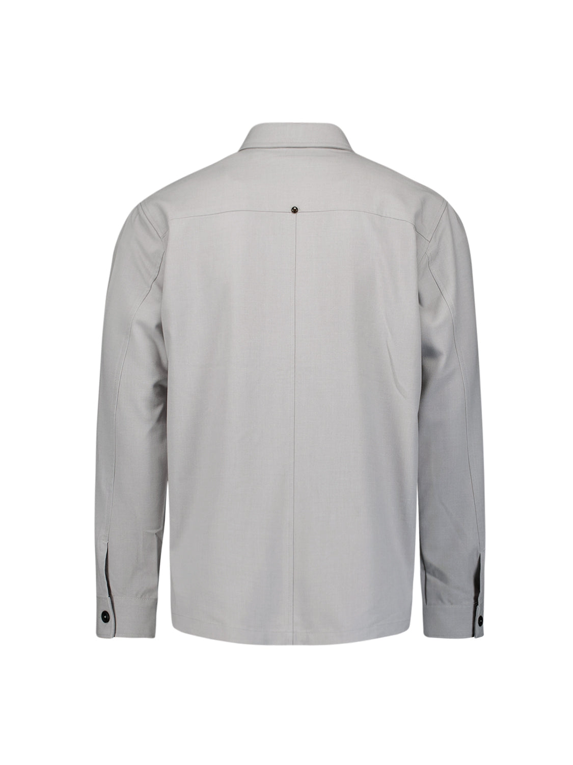 Full zip stretch Overshirt | Grey Melange