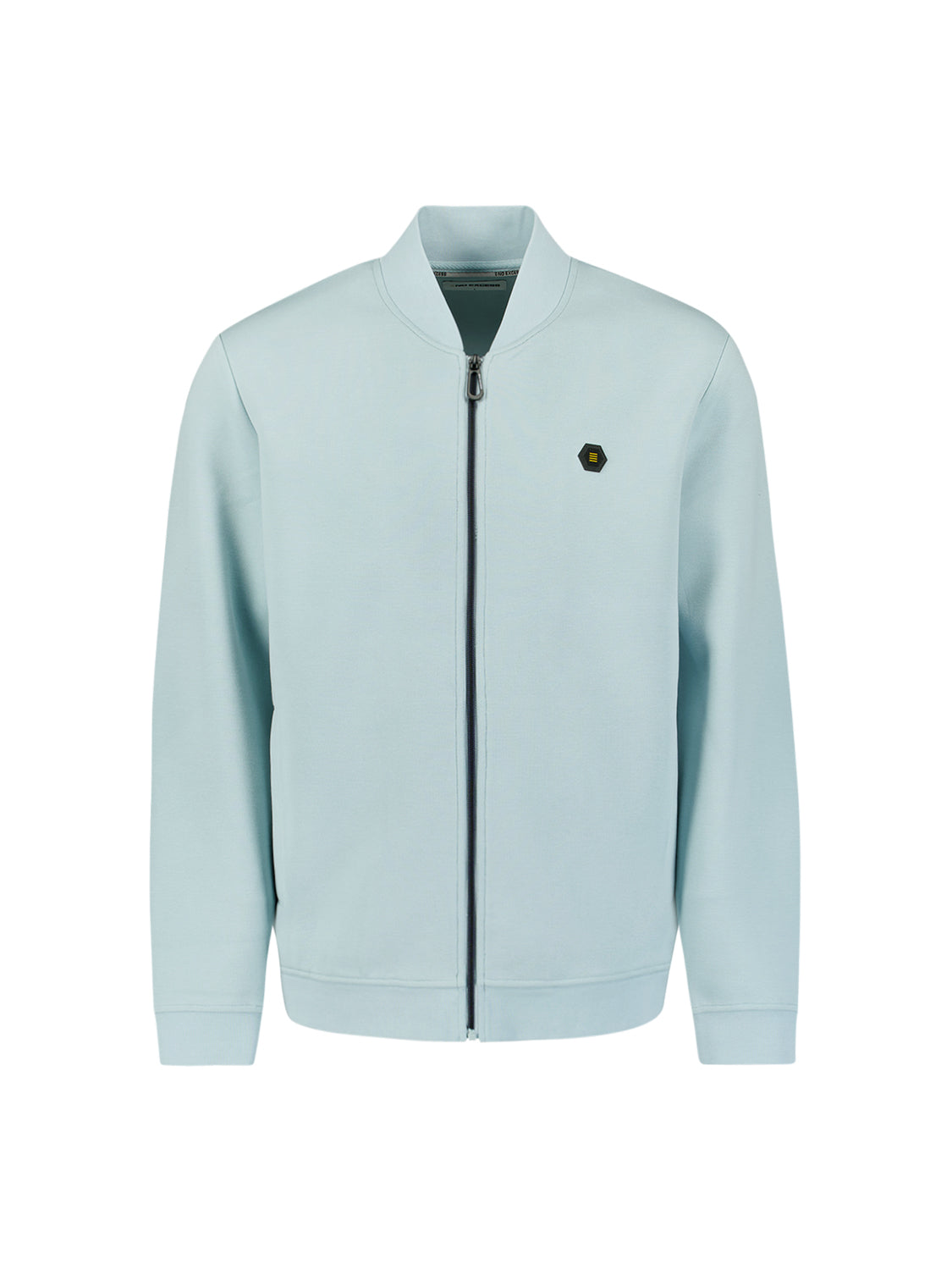 Full-zip pique sweater | Ice