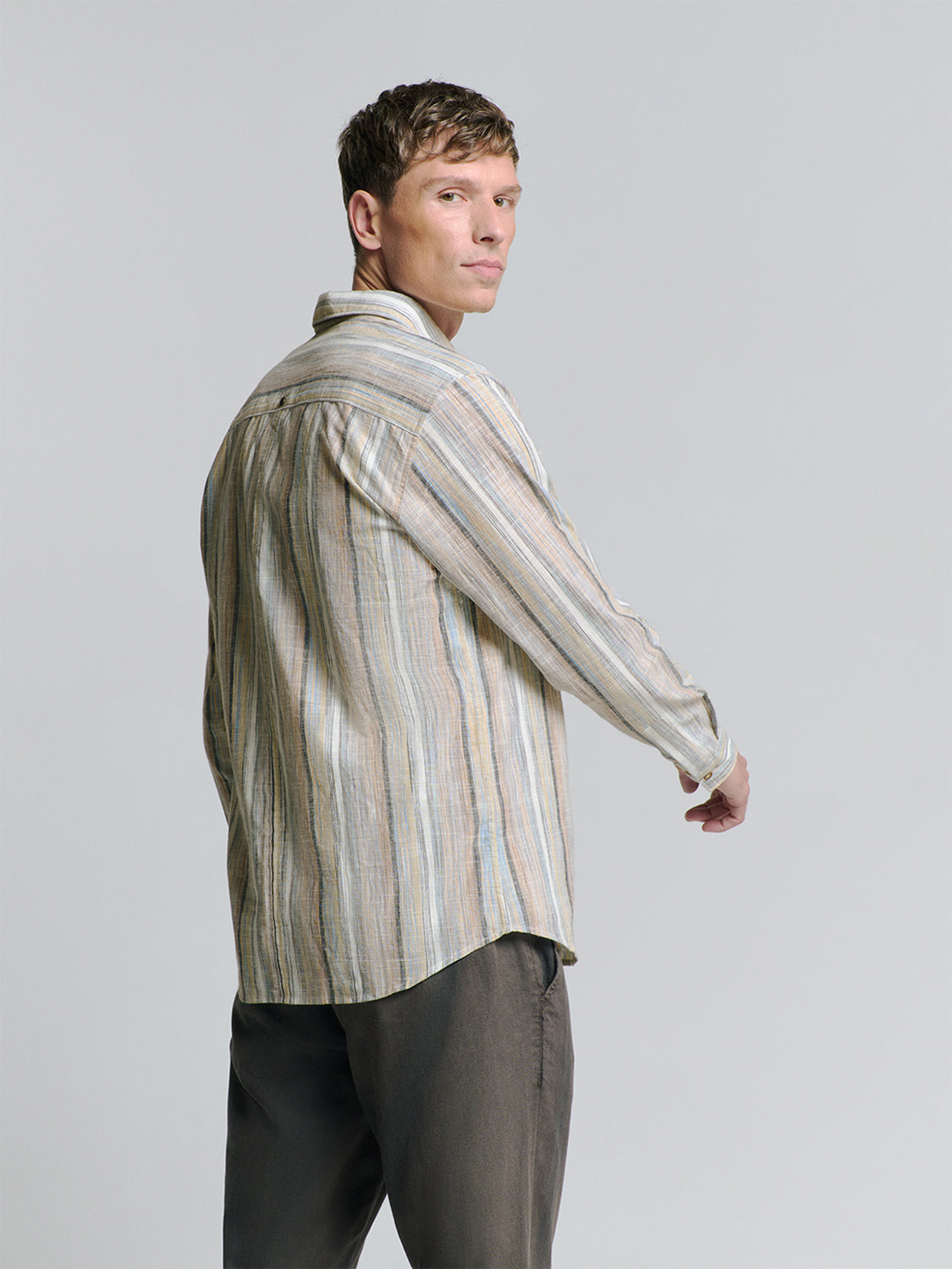 Linen blend shirt | Blue