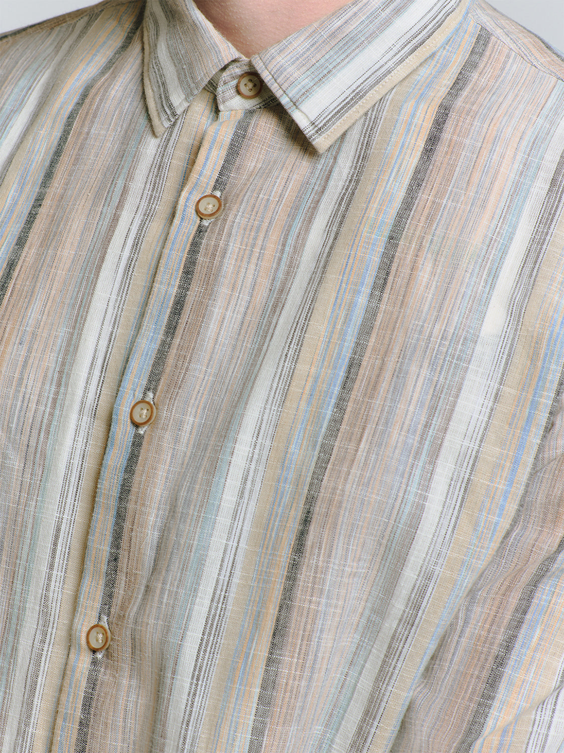 Linen blend shirt | Blue