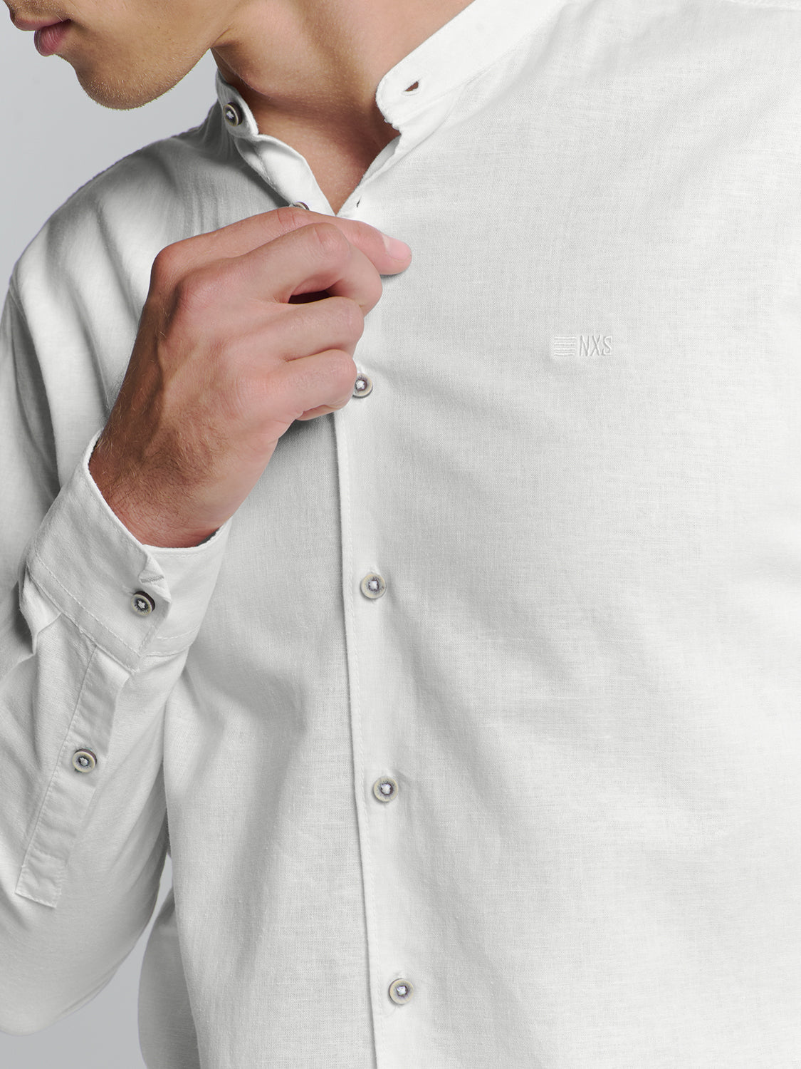 linen shirt | White