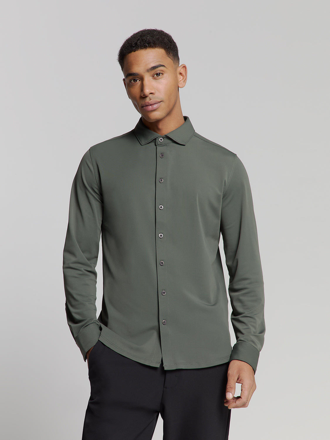 Jersey travel shirt | Dark Steel