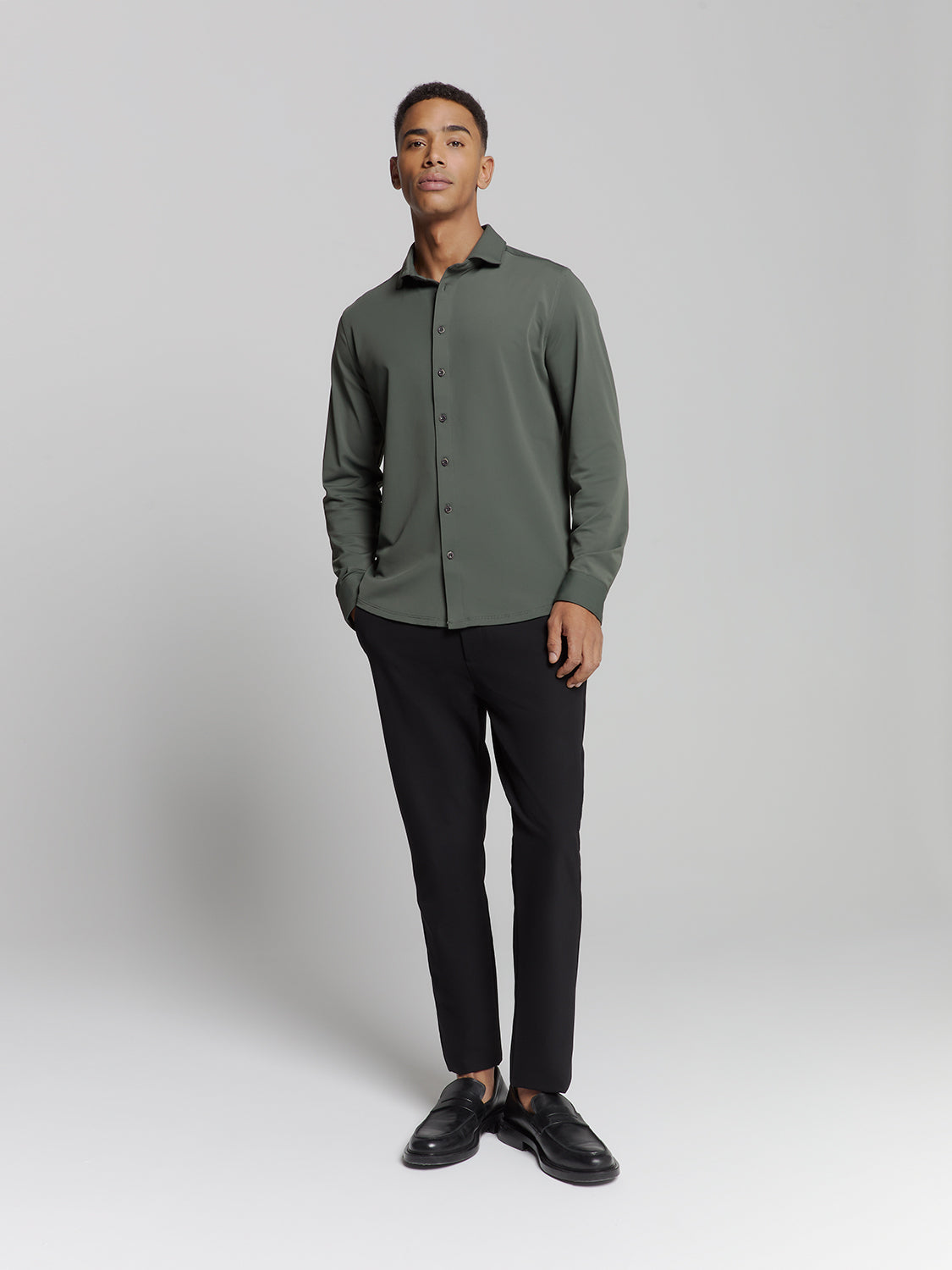 Jersey travel shirt | Dark Steel