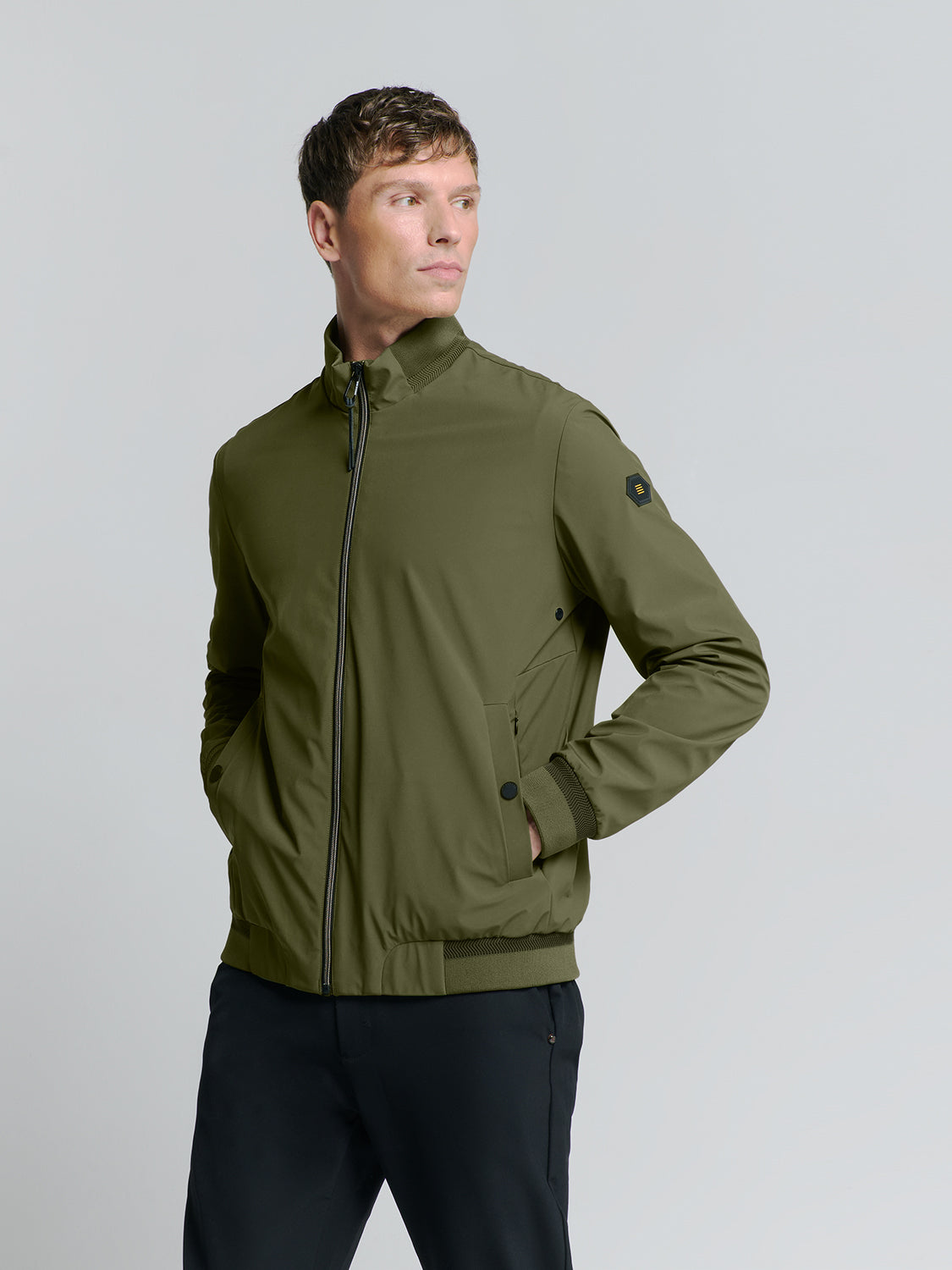 short fit jacket | Dark Moss