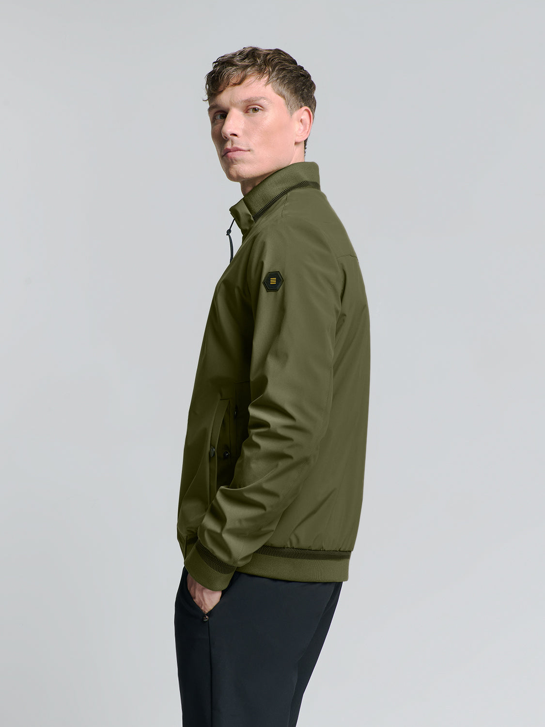 short fit jacket | Dark Moss
