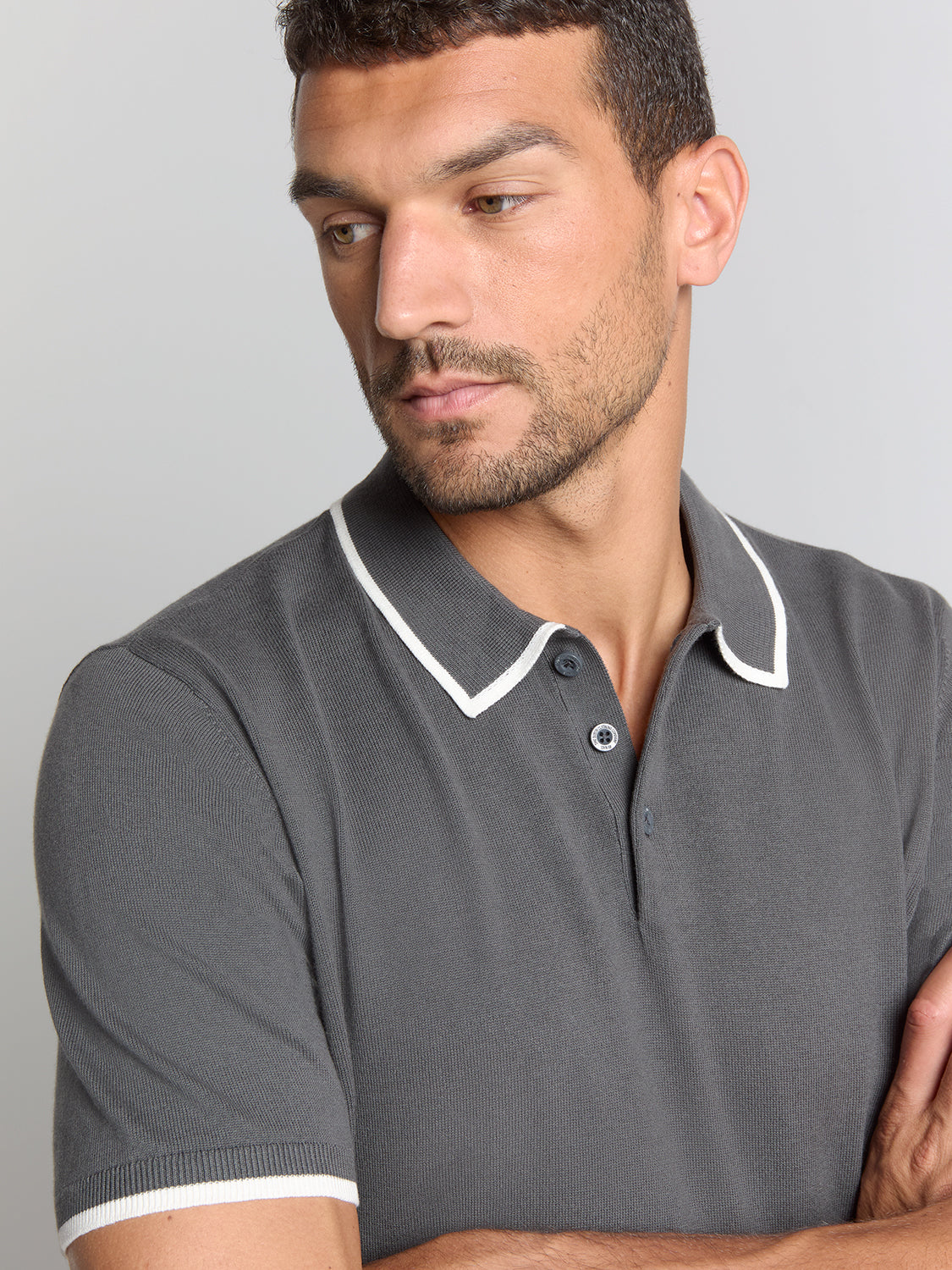 Short sleeve polo | Dark Steel
