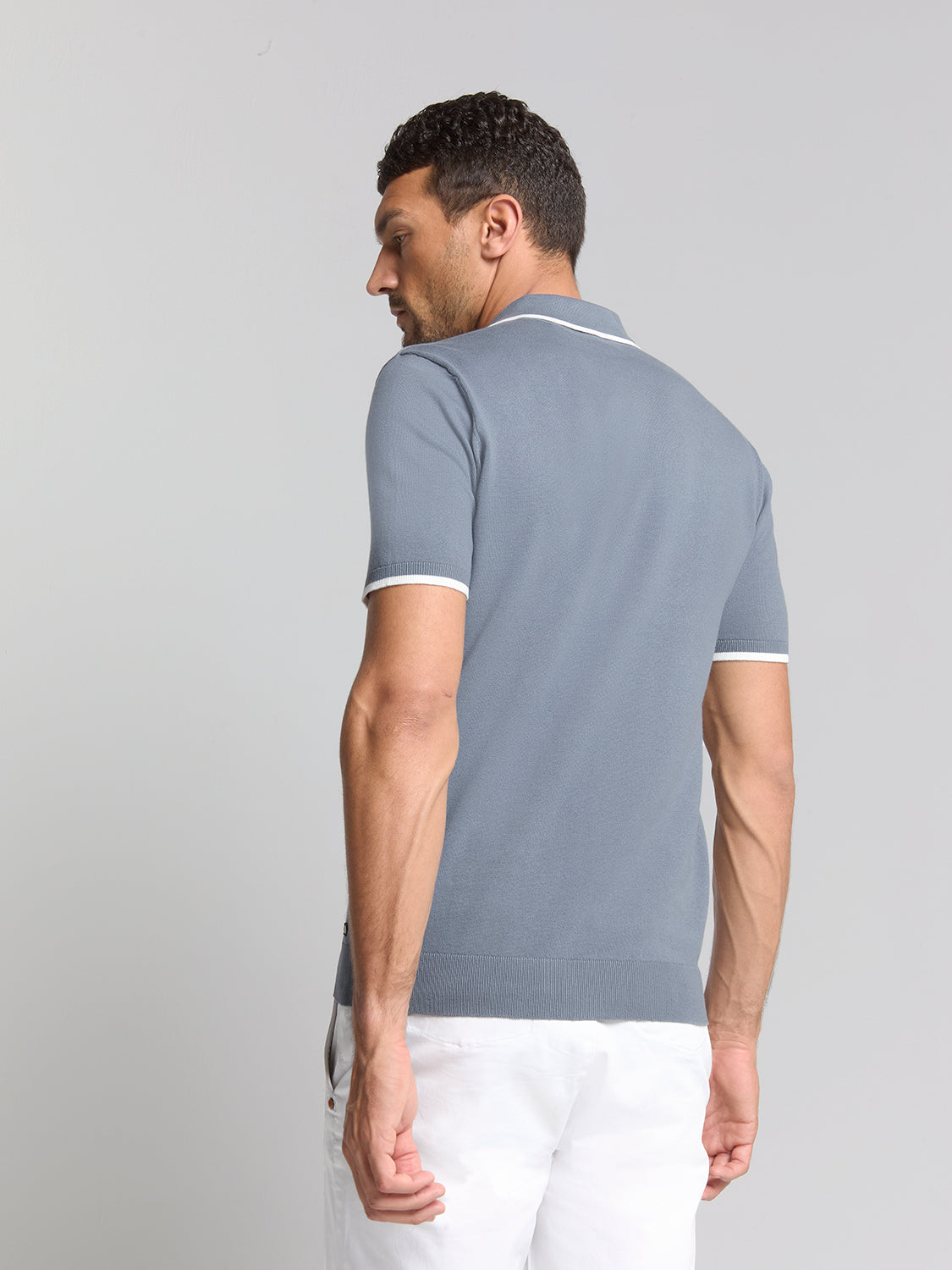 Short sleeve polo | Washed Blue