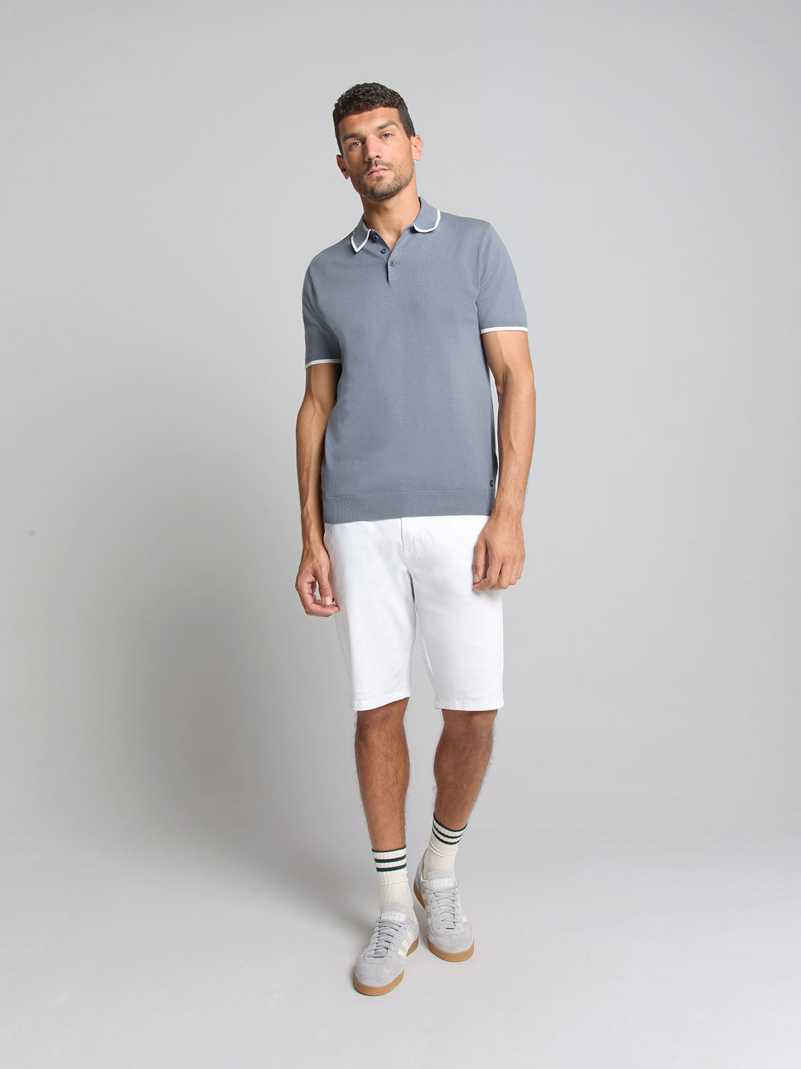 Short sleeve polo | Washed Blue