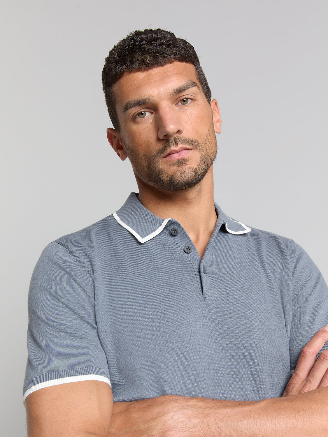 Short sleeve polo | Washed Blue