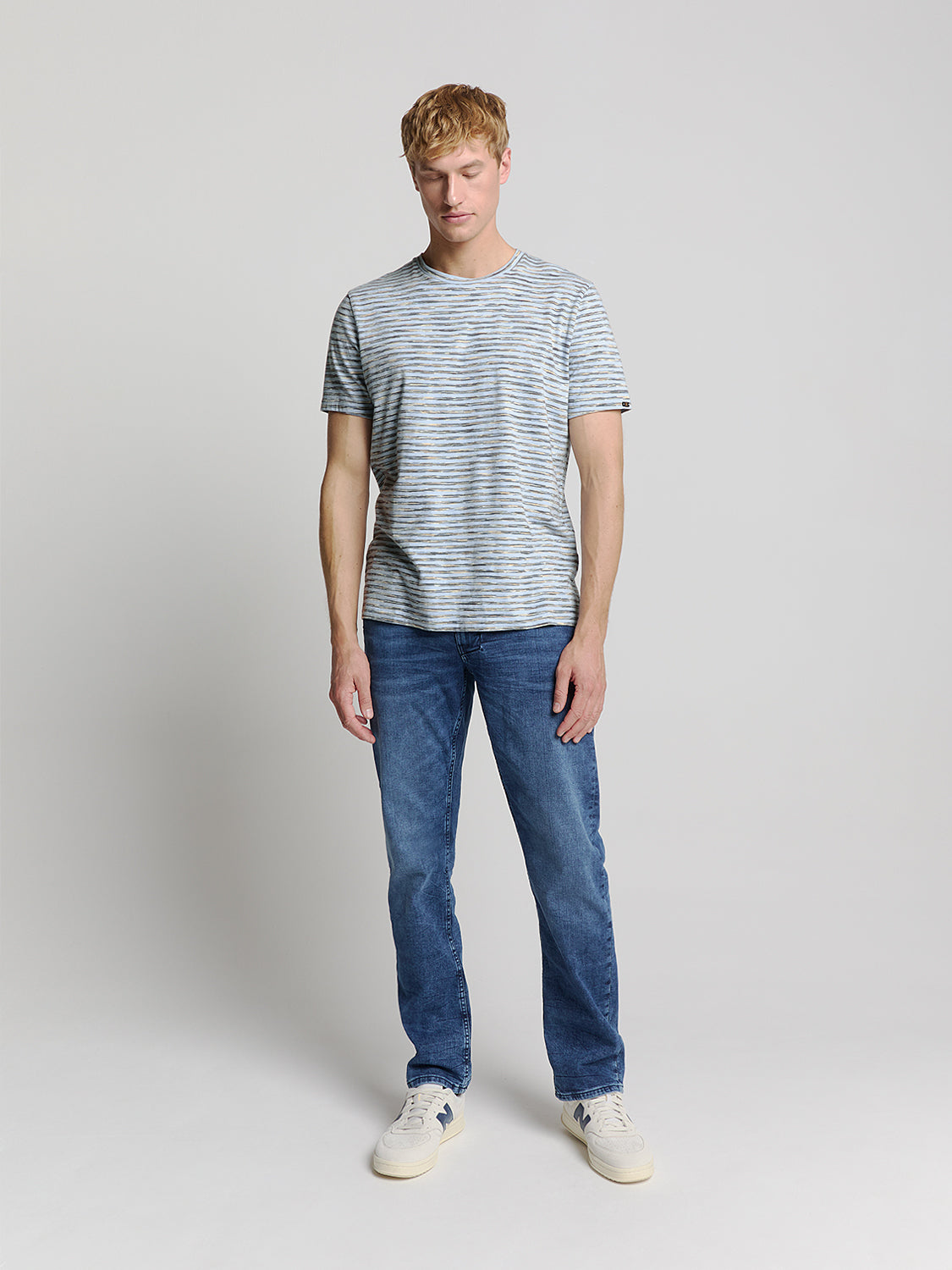 Striped crewneck T-shirt | Sky