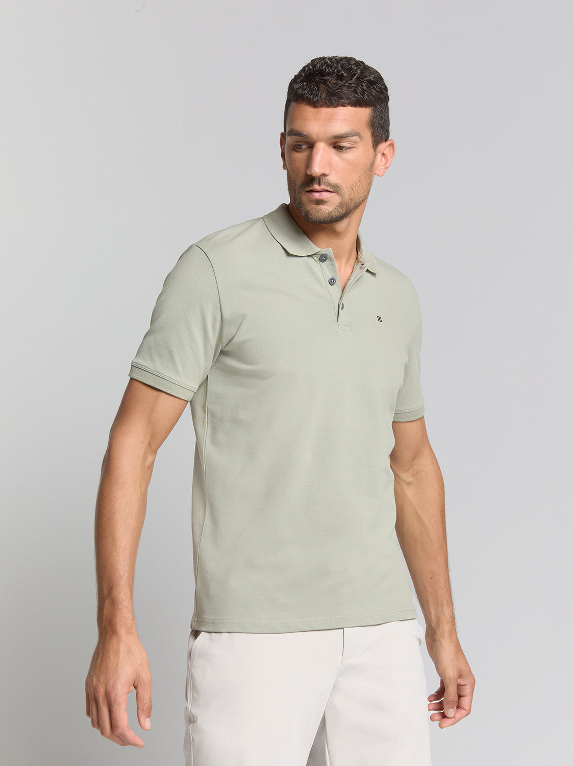 Pique poloshirt | Smoke
